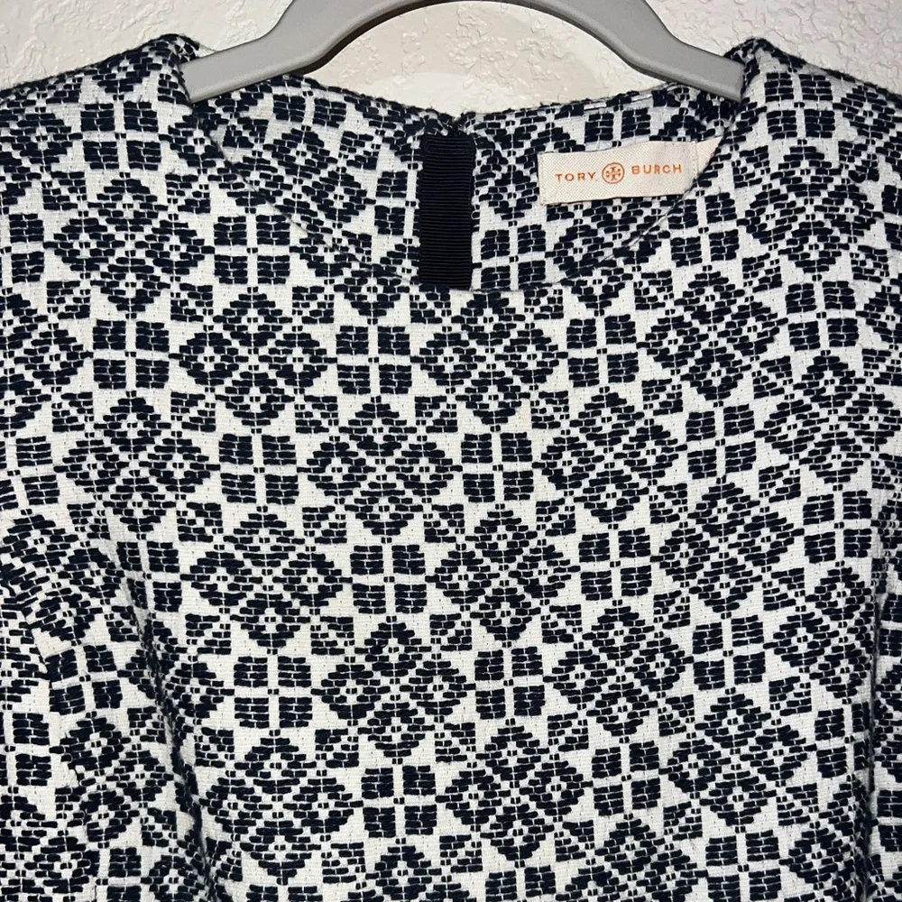 Tory Burch Navy and White Hourglass Mini Dress - Picture 2 of 9